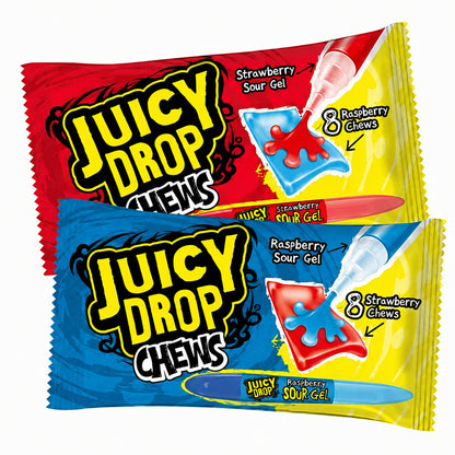 Juicy Drop Chews Strawberry & Raspberry Sour Gel 67g
