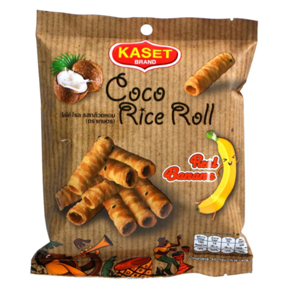 Kaset Coco Rice Roll Real Banana 40g
