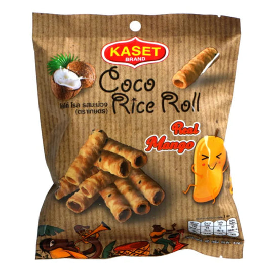 Kaset Coco Rice Roll Real Mango 40g