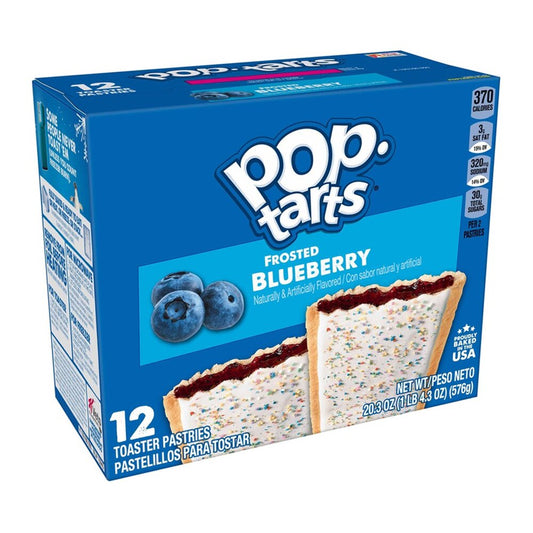 Kellogg's Pop-Tarts Frosted Blueberry - 12 Stück - 576g (MHD 24.04.2024)