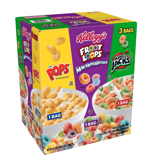 Kellogg's Tri-Fun Cereal: Froot Loops Marshmallows - Corn Pops - Apple Jacks 1,1Kg