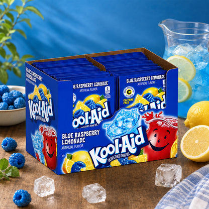 Kool Aid Unsweetened Drink Mix Blue Rasberry Lemonade 48 x 6,2g Vorratspack