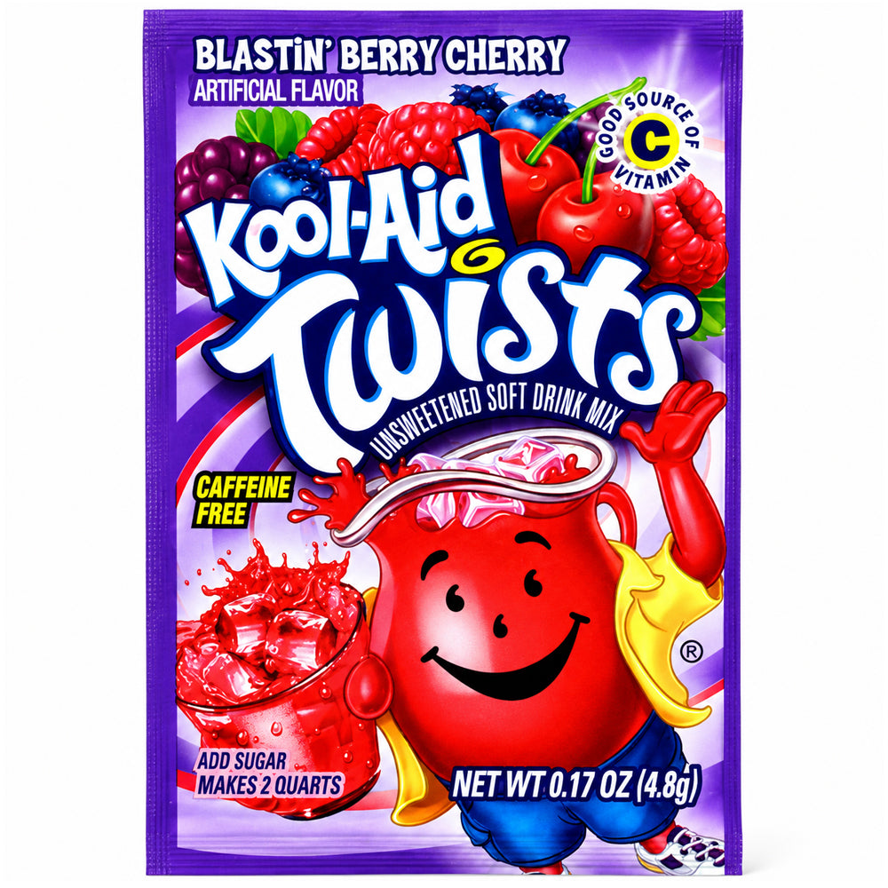 Kool Aid Unsweetened Drink Mix Twists Blastin' Berry Cherry 4,8g