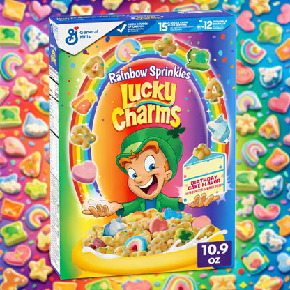 Lucky Charms Rainbow Sprinkles Birthday Cake Flavour 309g