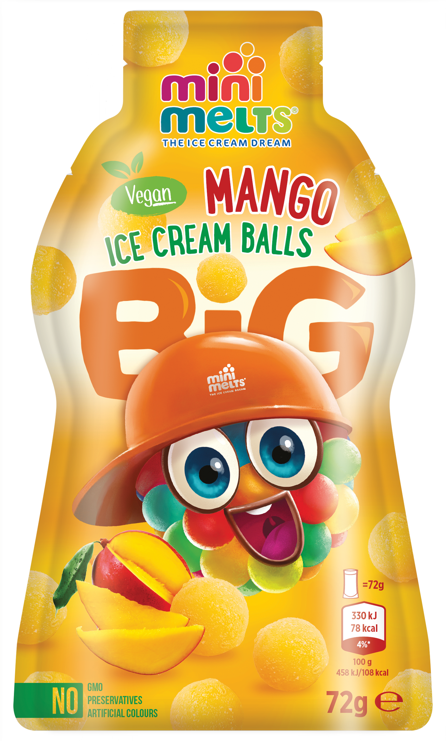 Mini Melts Mango Ice Cream Balls 72g