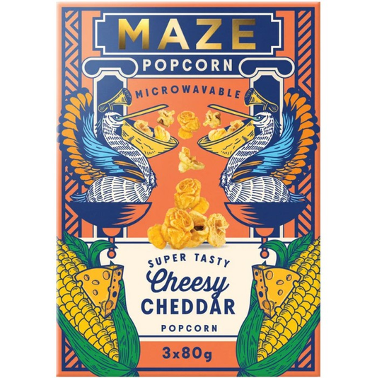 Maze Popcorn Cheesy Cheddar 3x80g (240g)