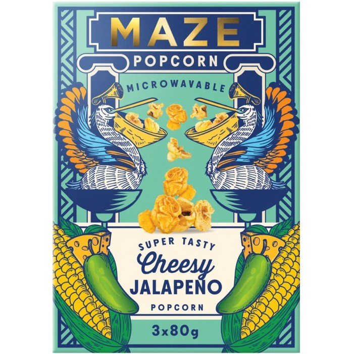 Maze Popcorn Cheesy Jalapeno 3x80g (240g)