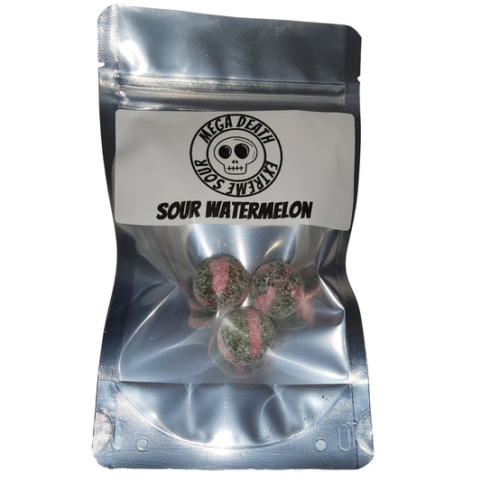 Mega Death Extreme Sour Watermelon Candy Balls 3 Stück