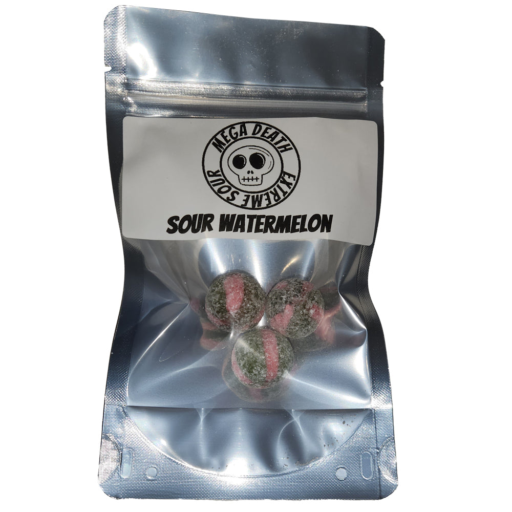 Mega Death Extreme Sour Watermelon Candy Balls 3 Stück
