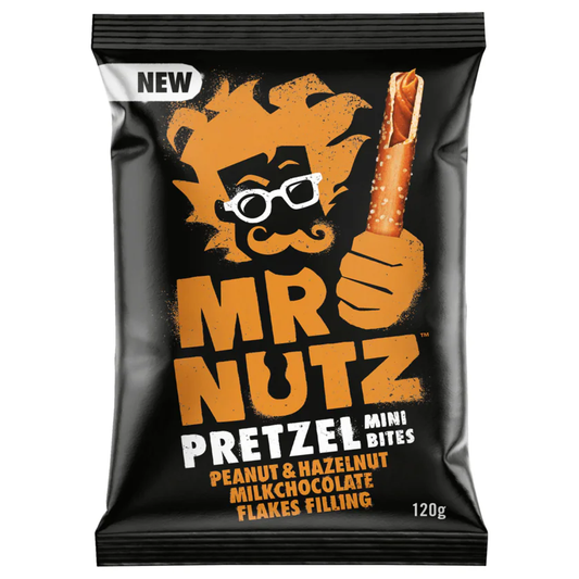 Mr. Nutz Pretzel Mini Bites Peanut Hazelnut Milk Chocolate 120g