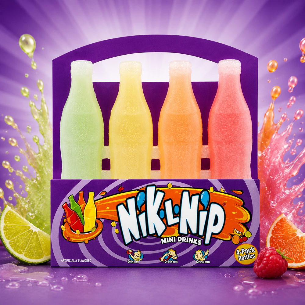 Nik-L-Nip Original Wax Candy Bottles 39g 16ml (4 Pack)