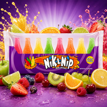 Nik-L-Nip Original Wax Candy Bottles 79g 32ml (8 Pack)