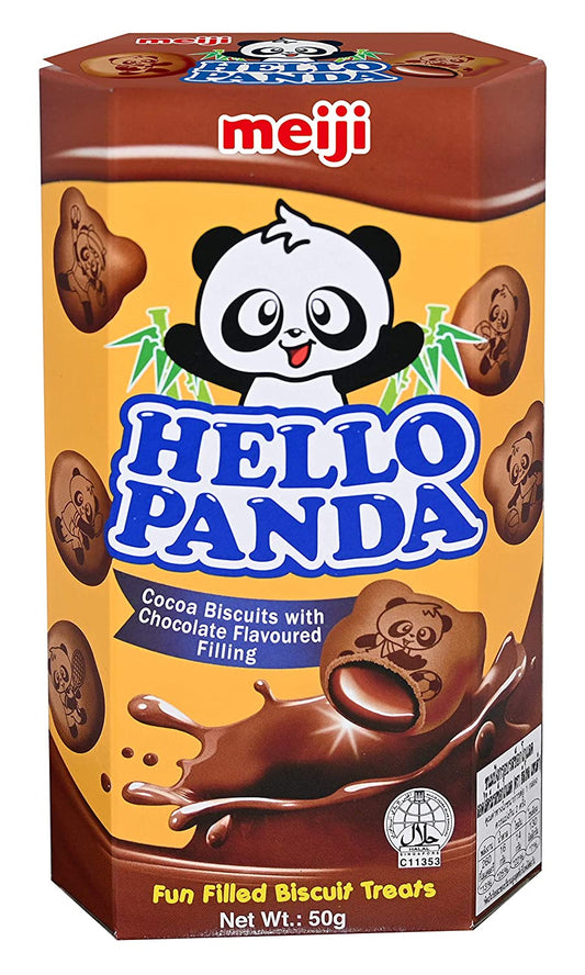 Meiji Hello Panda Cocoa Biscuits with Chocolate Flavoured Filling 50g