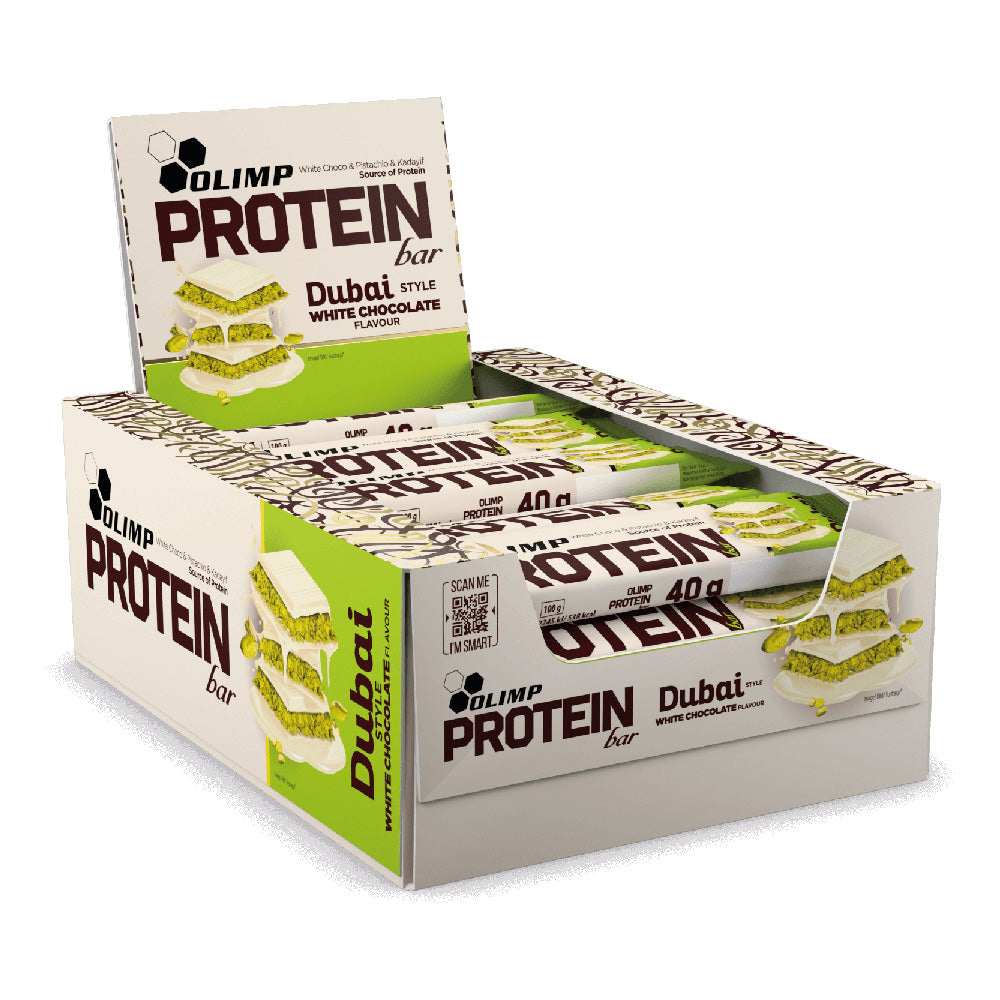 Olimp Protein Bar – White Choco & Pistachio & Kadayif (Dubai Style) 25 x 40g Vorratspack