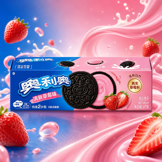 Oreo Sandwich Biscuit Strawberry Flavour 97g (CHINA)