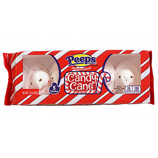 Peeps Marshmallow Candy Cane Chicks 5 Pack 42g