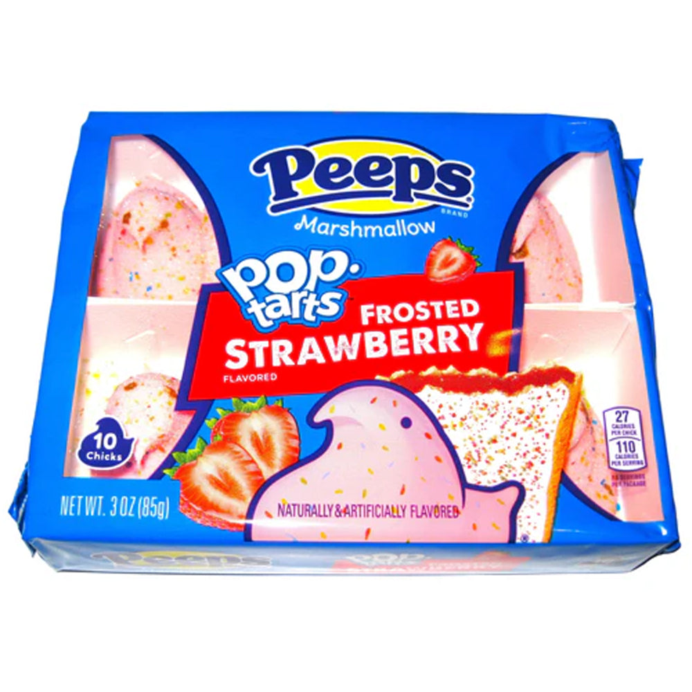 Peeps Marshmallow Pop Tarts Frosted Strawberry Chicks 10 Pack 85g