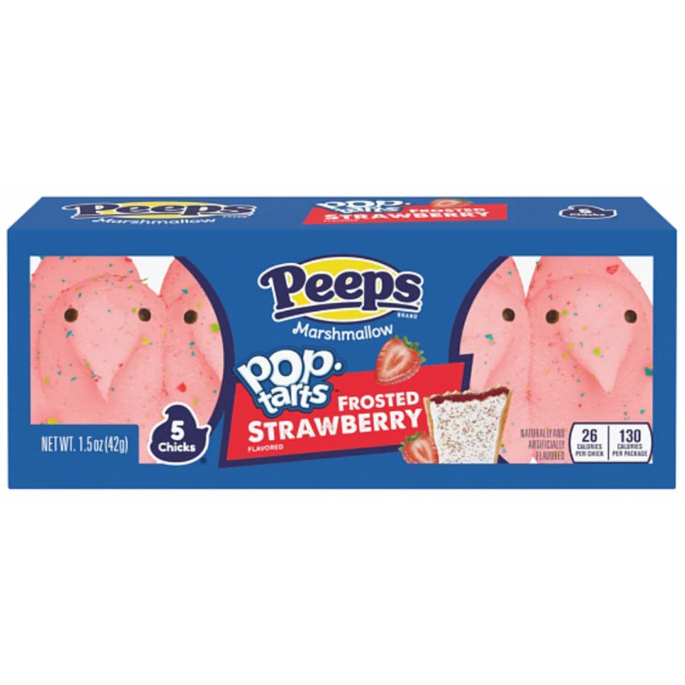 Peeps Marshmallow Pop Tarts Frosted Strawberry Chicks 5 Pack 42g
