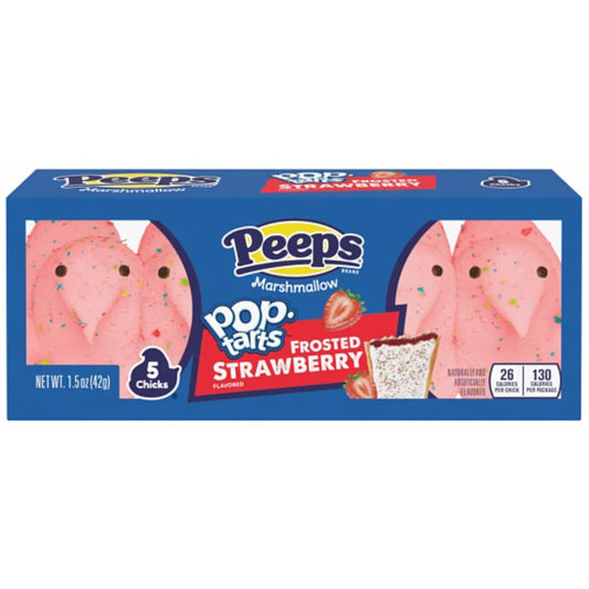 Peeps Marshmallow Pop Tarts Frosted Strawberry Chicks 5 Pack 42g