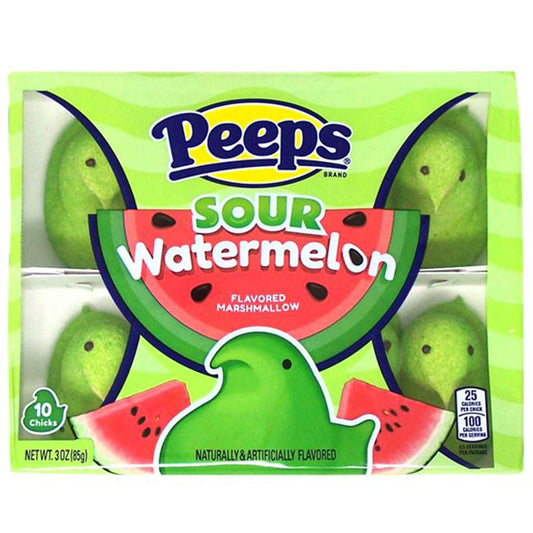 Peeps Marshmallow Sour Watermelon Chicks 10 Pack 85g