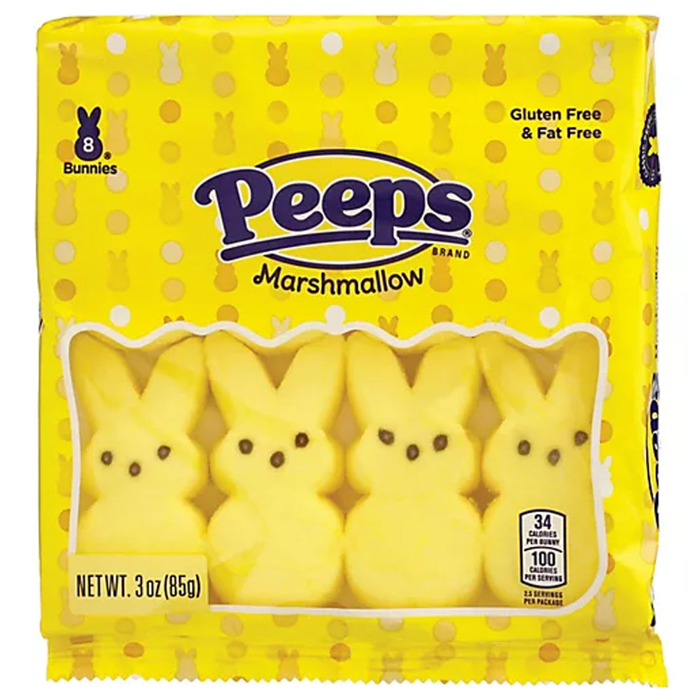 Peeps Marshmallow Yellow Bunnies 8 Pack 85g