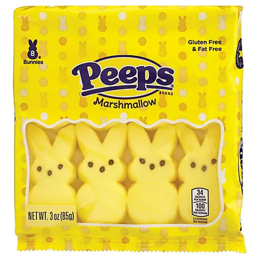 Peeps Marshmallow Yellow Bunnies 8 Pack 85g