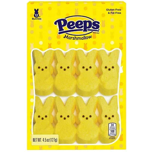 Peeps Marshmallow Yellow Bunny 12 Pack 127g