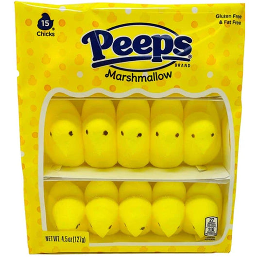 Peeps Marshmallow Yellow Chicks 15 Pack 127g