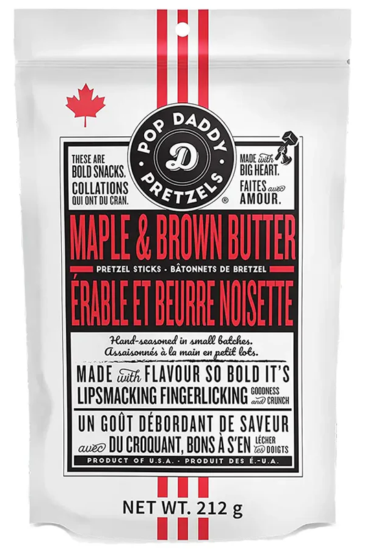 Pop Daddy Pretzels Maple & Brown Butter Sticks 212g