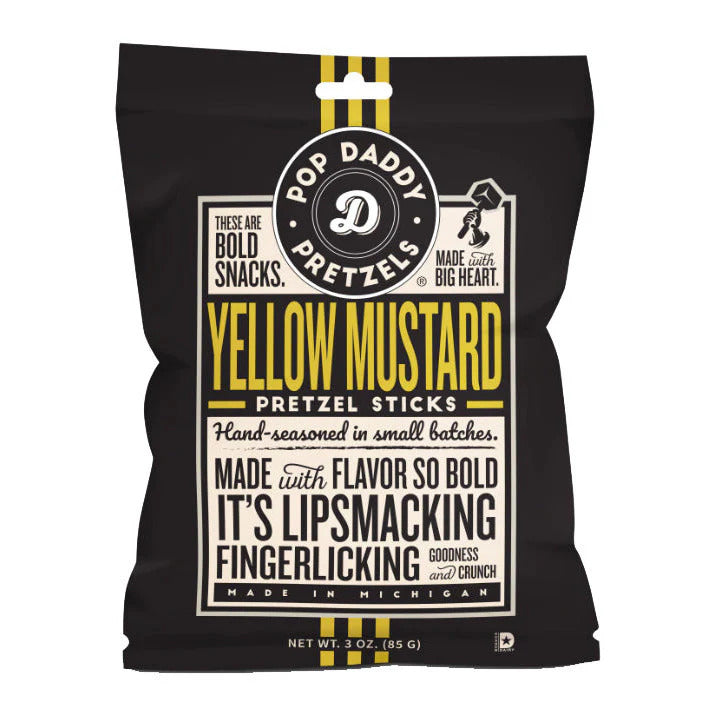 Pop Daddy Pretzels - Yellow Mustard Pretzel Sticks 85g