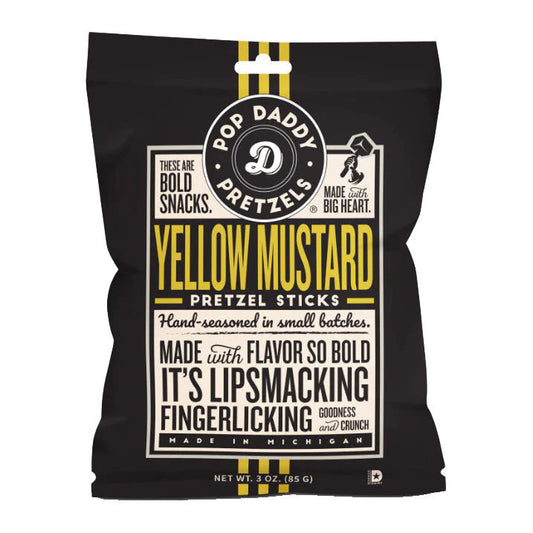 Pop Daddy Pretzels - Yellow Mustard Pretzel Sticks 85g