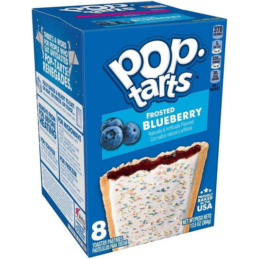 Kellogg's Pop-Tarts Frosted Blueberry - 8 Stück - 384g (MHD 07.02.2025)