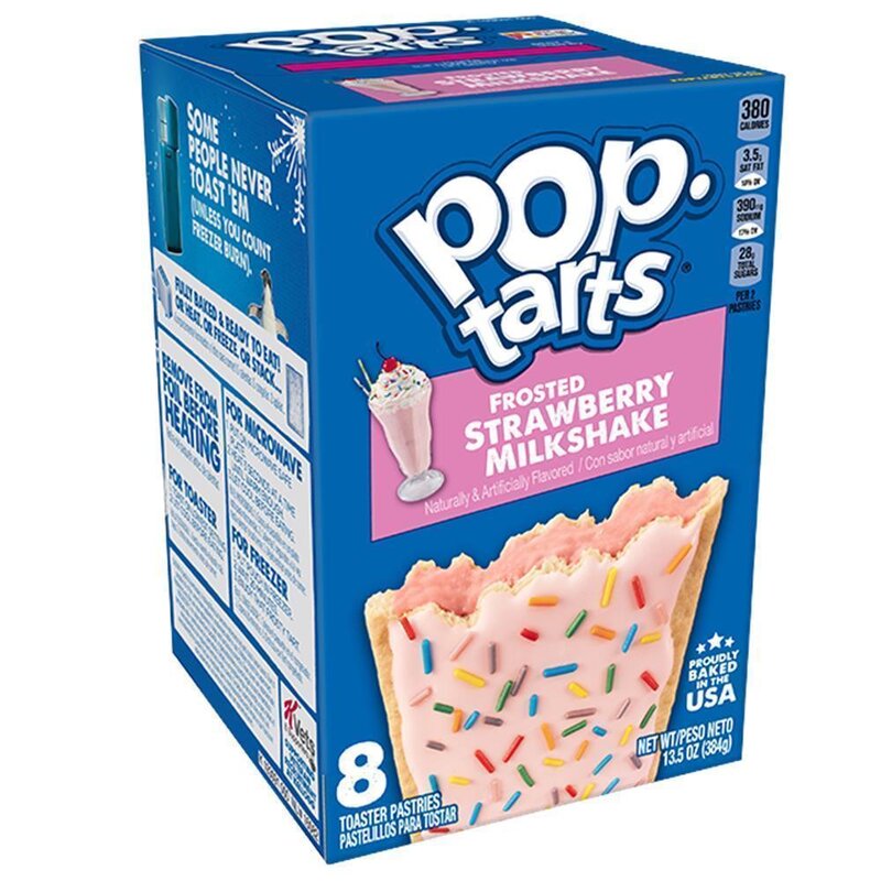 Kellogg's Pop-Tarts Frosted Strawberry Milkshake - 8 Stück - 384g
