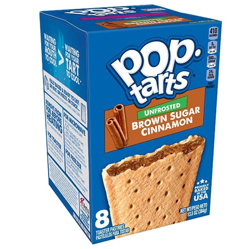 Kellogg's Pop-Tarts Unfrosted Brown Sugar Cinnamon - 8 Stück - 384g