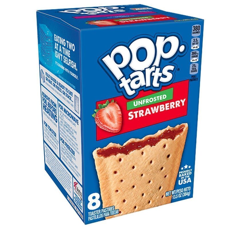 Kellogg's Pop-Tarts Unfrosted Strawberry - 8 Stück - 384g