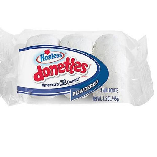 Hostess Mini Powdered Donuts Snack Size Packet 3 Mini Donuts 43g