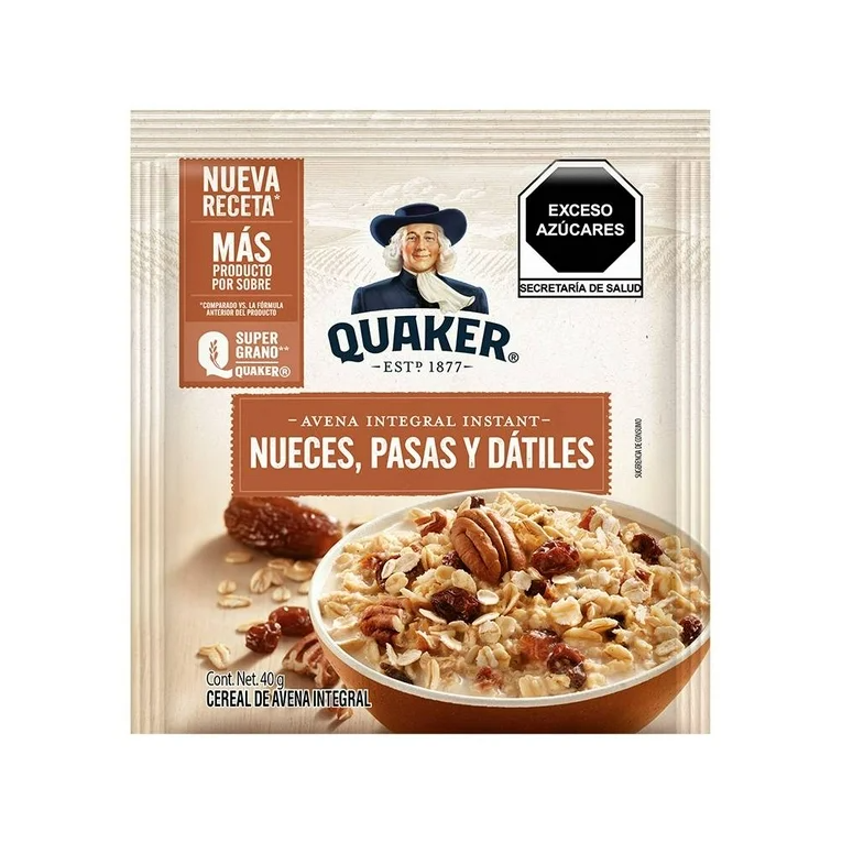Quaker Avena Integral Instant Nueces, Pasas Y Datiles 40g(MHD 02.03.2025)