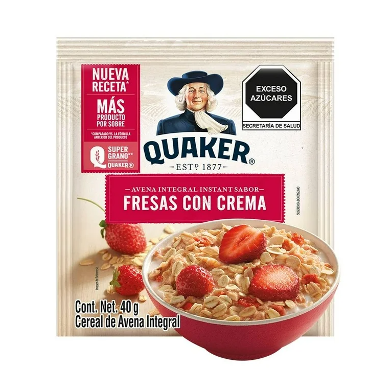 Quaker Avena Integral Instant Sabor Fresas Con Crema 40g