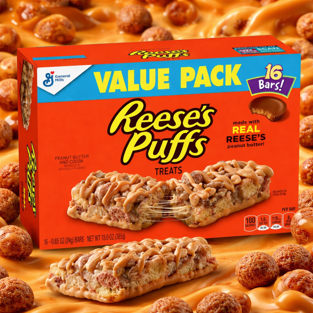 Reese's Puffs Cereal Treats Riegel 16 x 24g Vorratspack