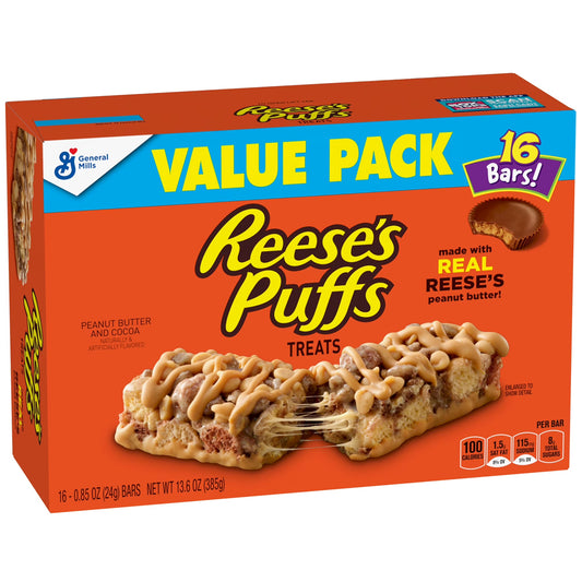 Reese's Puffs Cereal Treats Riegel 16 x 24g Vorratspack