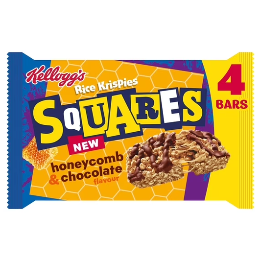 Kellogg's Rice Krispie Squares Honeycomb & Chocolate Flavour (4 x 33g) 132g