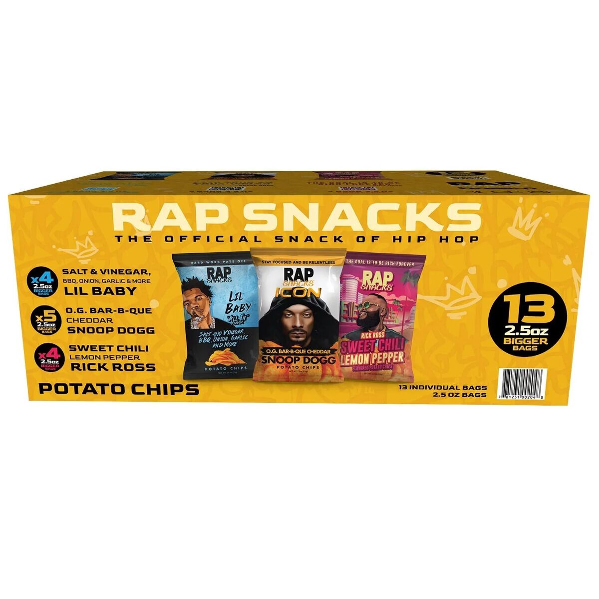 Rap Snacks Poato Chips Lil Baby & Snoop Dogg & Rick Ross Big Pack 923g