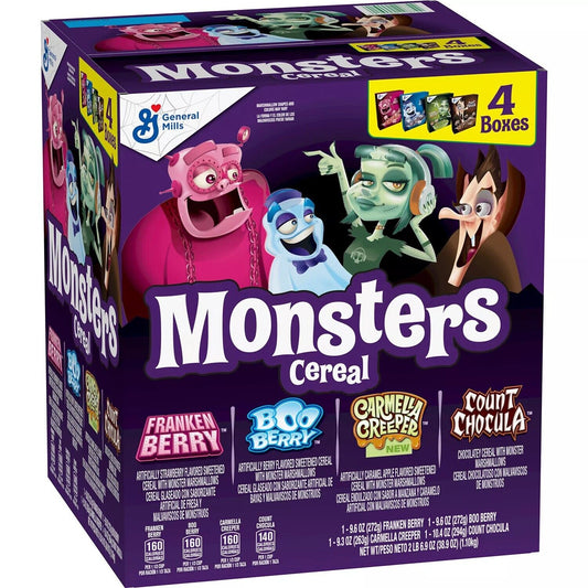 General Mills Monster Cereals mit Boo Berry, Franken Berry, Count Chocula und Carmella Creeper 1,1Kg