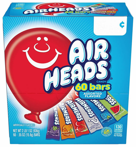 Airheads Candy 60 Bars Assorted Flavors 936g (MHD 25.02.2025)