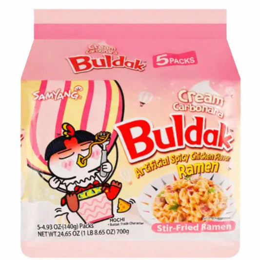 Samyang Buldak Cream Carbonara Hot Chicken Flavour Ramen (5 x 140g) 700g