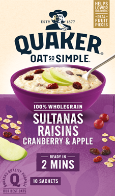 Quaker - Oat So Simple Sultanas Raisins Cranberry & Apple 385g