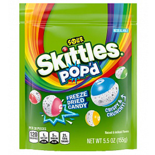 Skittles POP'd Freeze Dried Candy Sour 155g