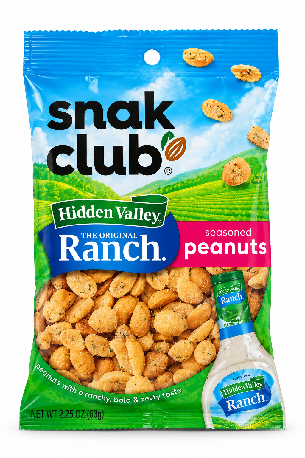 Snak Club Hidden Valley The Original Ranch seasoned Peanuts 64g