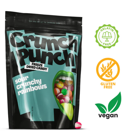 Crunch Punch Freeze Dried Candy Sour Crunchy Rainbows 100g