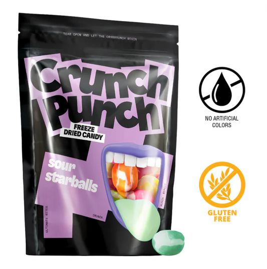 Crunch Punch Freeze Dried Candy Sour Starballs 100g